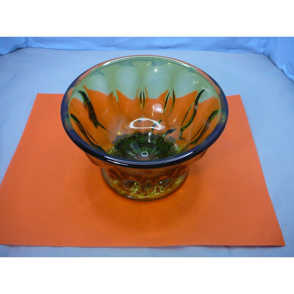 Vtg Anchor Hocking Emerald Green Glass Pedestal Candy Dish